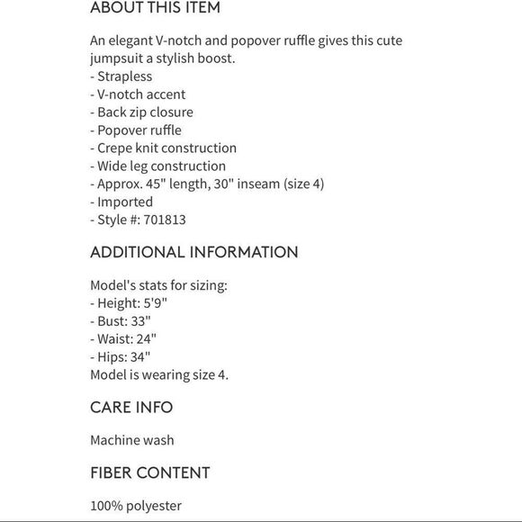 Bebe | Strapless V-Notch Crepe Jumpsuit | Blue - Picture 5 of 5